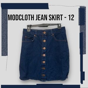ModCloth Brave Soul Button Front Jean Skirt - Size 12/40